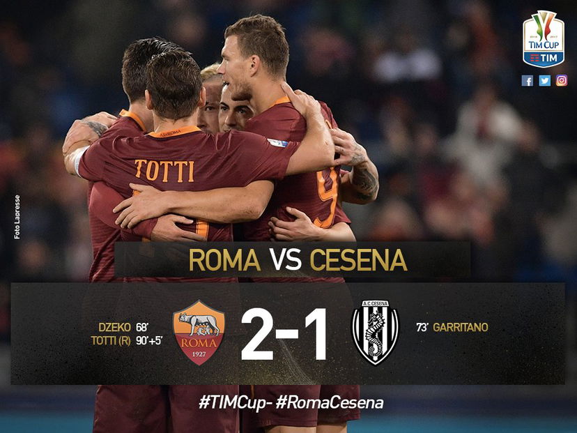 Coppa Italia: Roma in semifinale col brivido, decide un rigore di Totti allo scadere preview