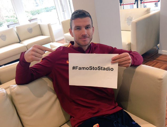 Roma, anche Dzeko twitta: “#FamoStoStadio” preview