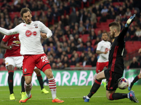 Gabbiadini vs United Foto Southampton Twitter