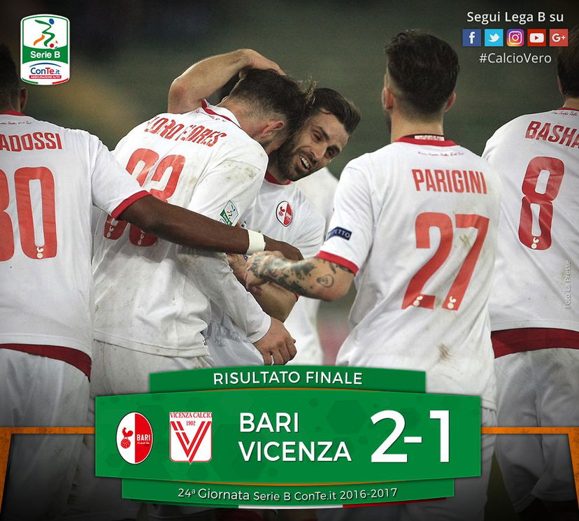 Serie B: Bari-Vicenza 2-1. Incredibili storie di freschissimi ex, decide Galano preview