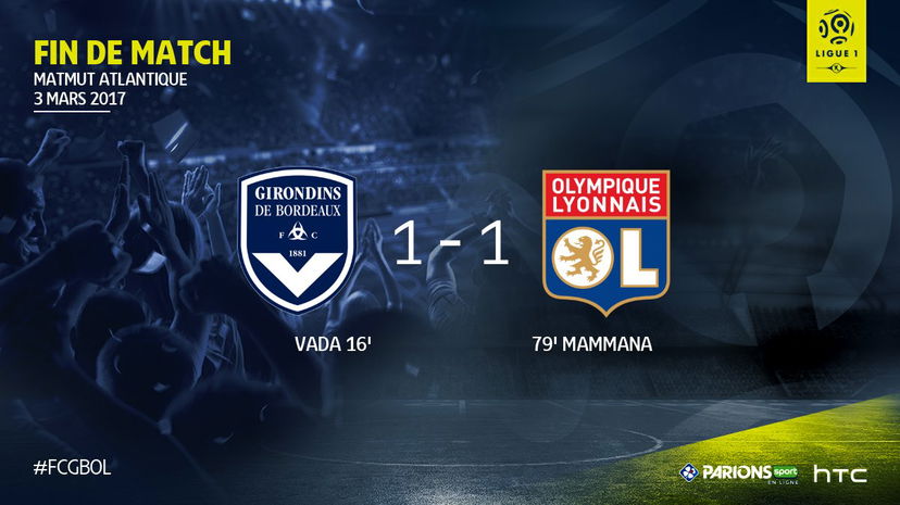 Ligue 1: Bordeaux-Lione 1-1, Mammana risponde a Vada preview