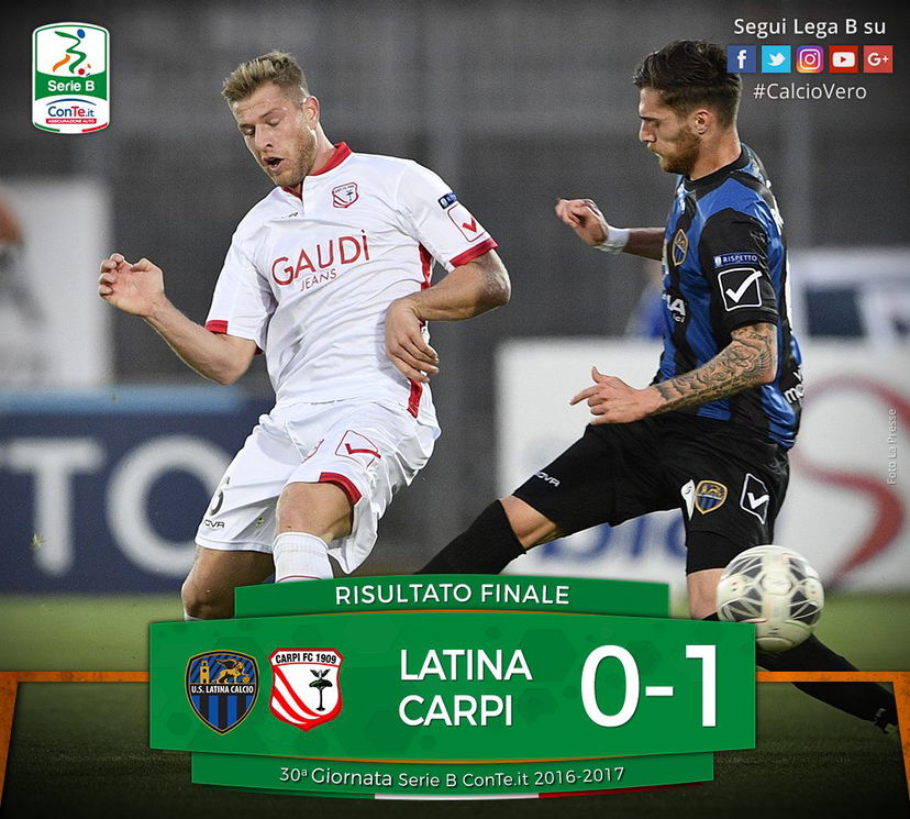 Serie B: Carpi corsaro a Latina, decide un gol di Mbakogu preview