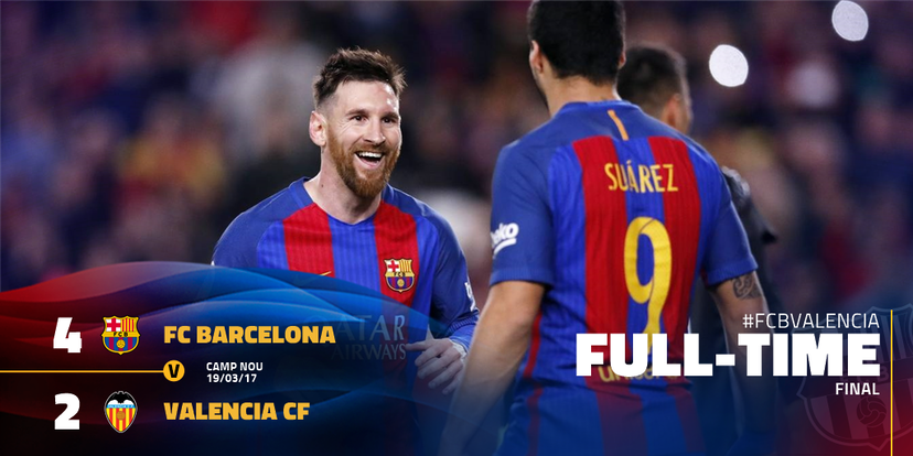 Liga: Messi-show, il Barça stende il Valencia 4-2 preview