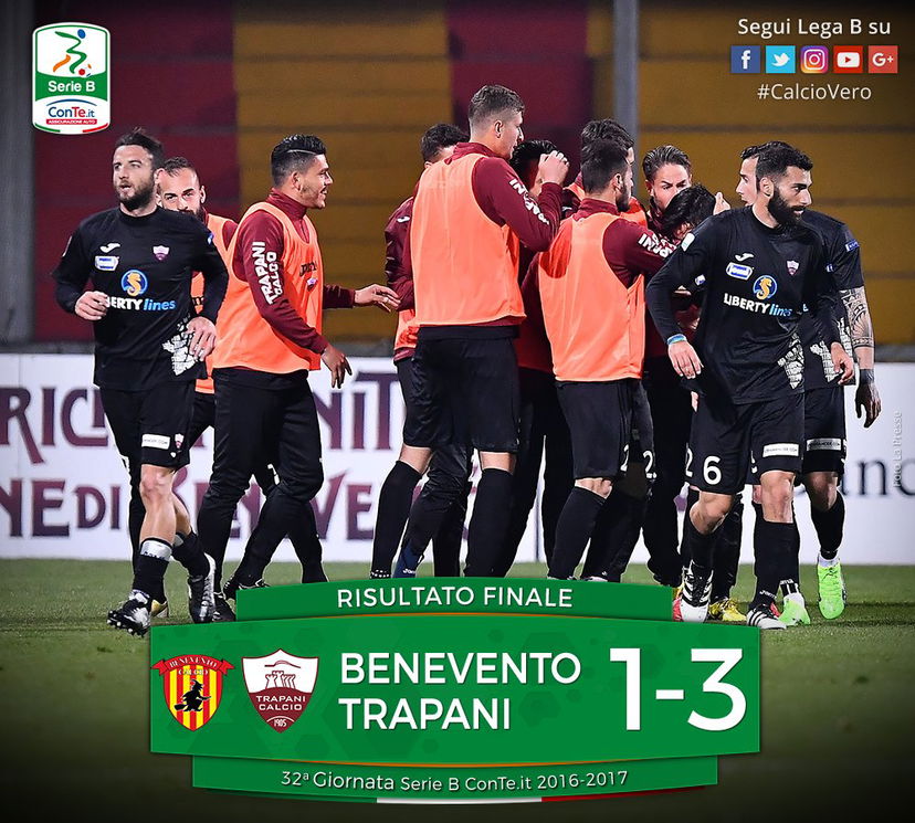 Serie B: colpo grosso del Trapani, 3-1 al Benevento e salvezza più vicina preview