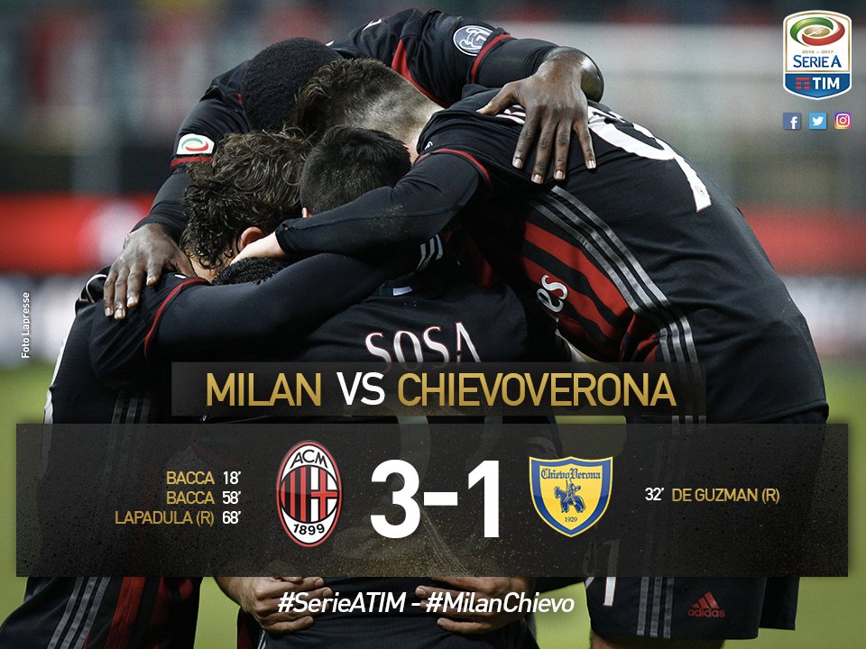 Serie A: un doppio Bacca trascina il Milan, Chievo ko 3-1 article-post