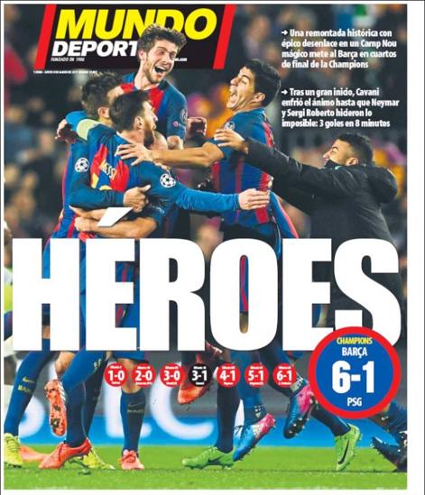 Impresa Barça, le prime pagine dei quotidiani spagnoli: da “Eroi” a ”Remontada con aiutino” preview