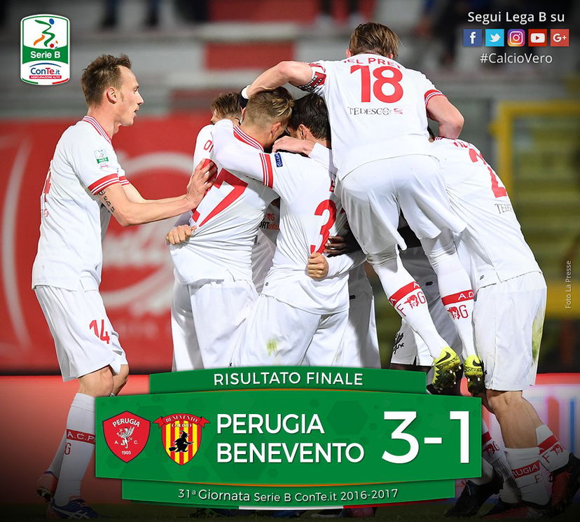 Serie B: Perugia-Benevento 3-1, gli umbri volano al 5° posto preview