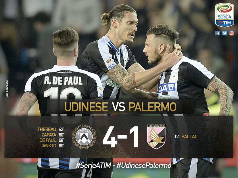 Serie A: Sallai illude il Palermo, poi l’Udinese cala il poker preview