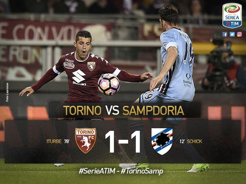 Serie A: Iturbe risponde a Schick, Toro-Samp è 1-1 preview