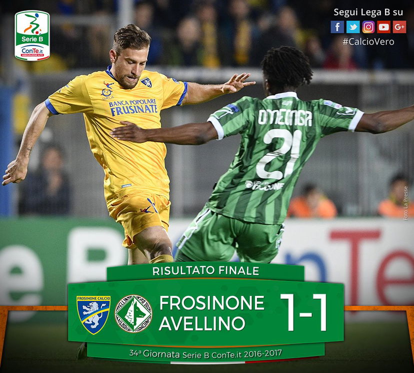Serie B: Frosinone-Avellino 1-1, Castaldo risponde a Dionisi preview