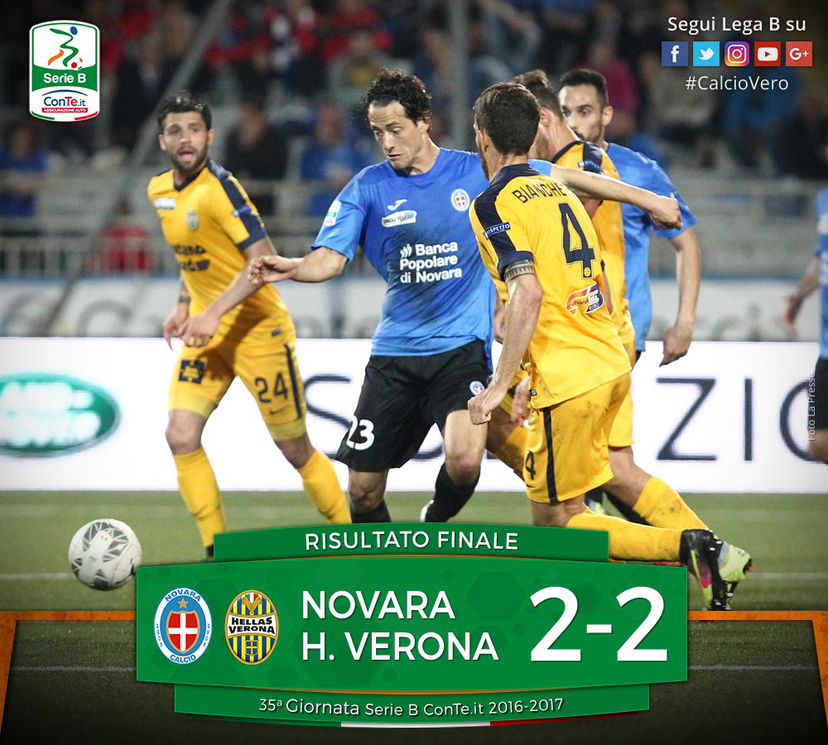 Serie B: Novara-Verona 2-2. Finale show, Pazzini agguanta il pari al 95’ preview