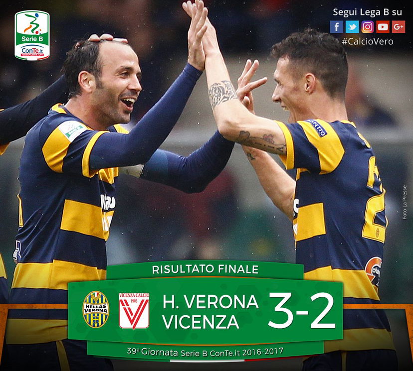 Serie B: Verona all’ultimo respiro, Romulo castiga il Vicenza al 95′ preview