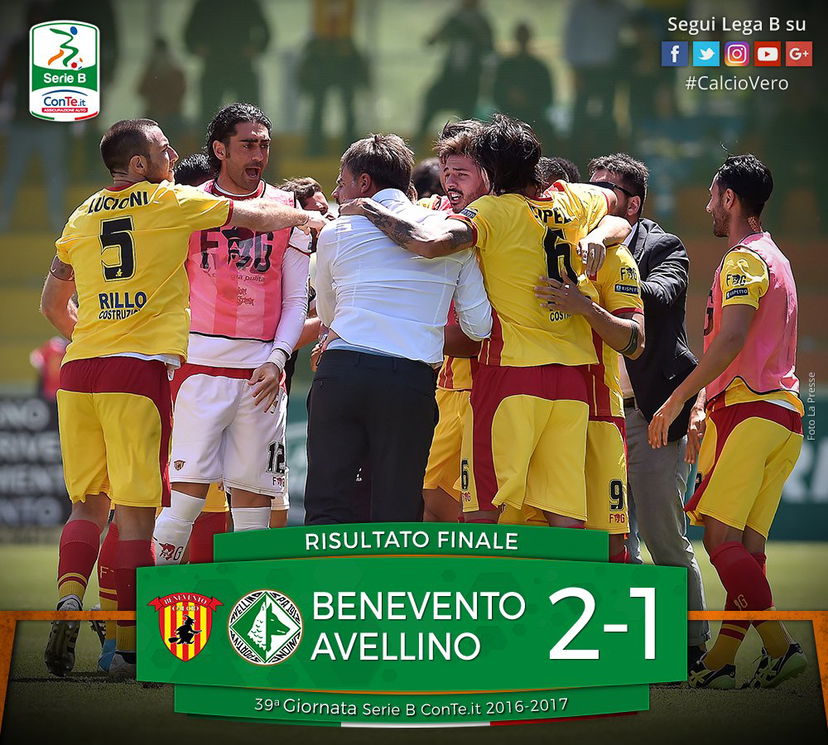 Serie B: Benevento-Avellino 2-1, Ceravolo e Falco stendono gli irpini preview