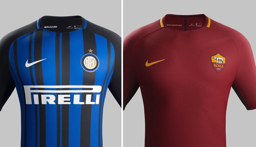 Inter e Roma, presentate le nuove maglie per la stagione 2017-2018. Le foto preview
