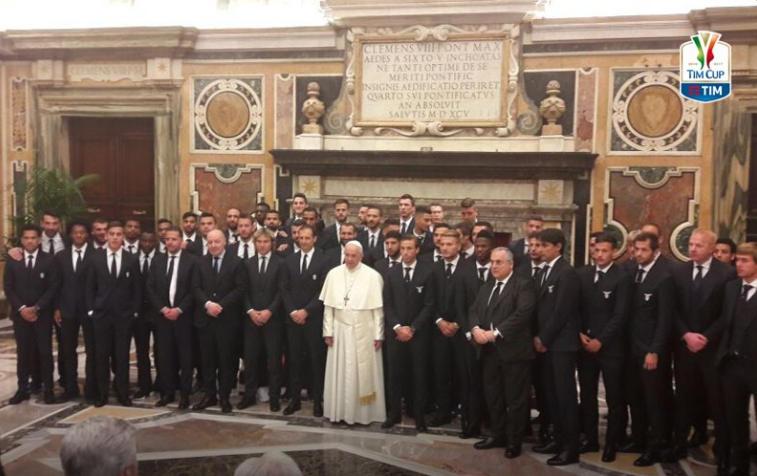 Lazio e Juventus da Papa Francesco. Ecco la foto preview