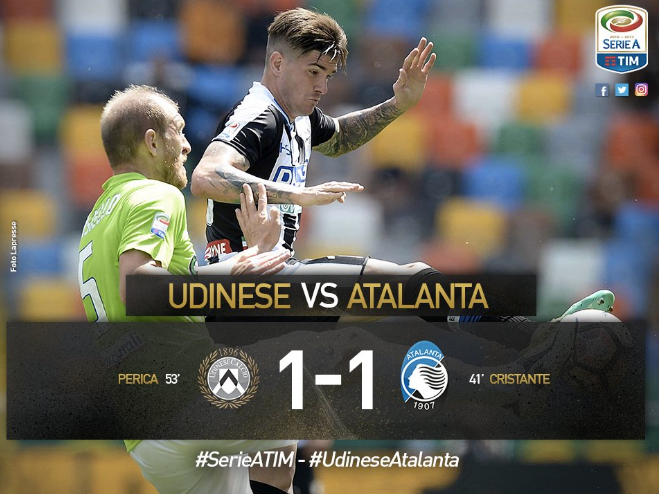 Serie A: Perica risponde a Cristante, Udinese-Atalanta finisce 1-1 preview