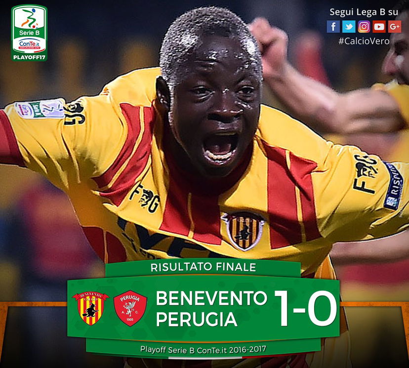 Playoff Serie B, semifinali d‘andata: Benevento-Perugia 1-0, decide Chibsah preview