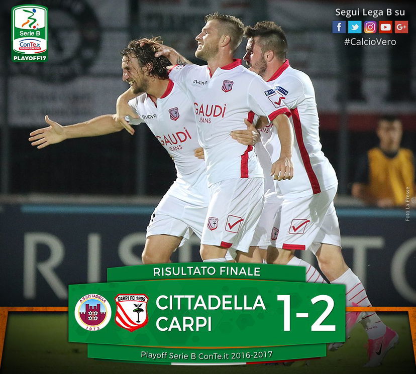 Playoff Serie B: il Carpi sbanca Cittadella e si regala il Frosinone in semifinale preview