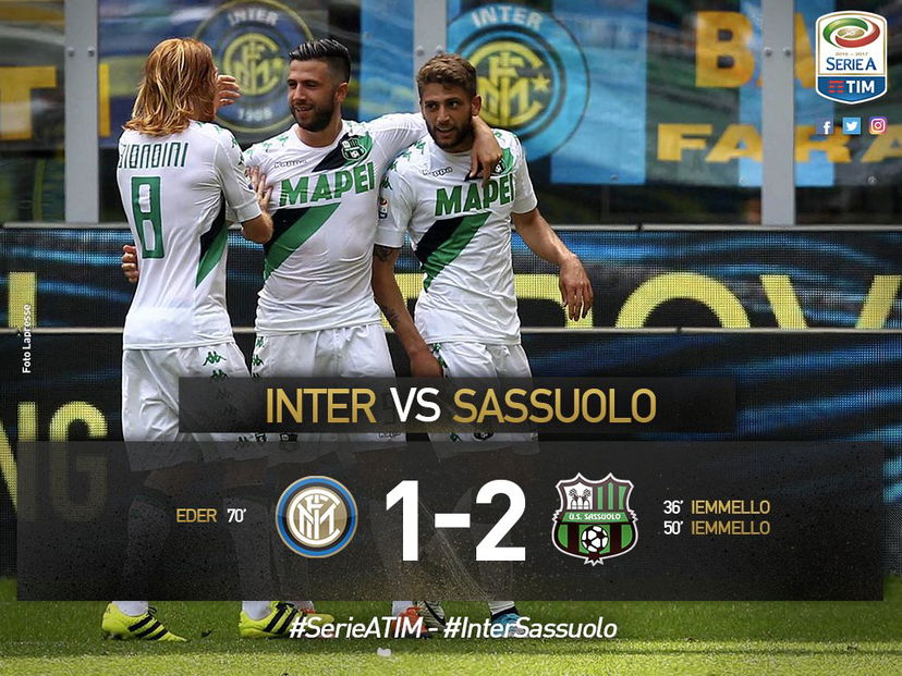 Inter, crisi senza fine: il Sassuolo sbanca San Siro con un doppio Iemmello preview