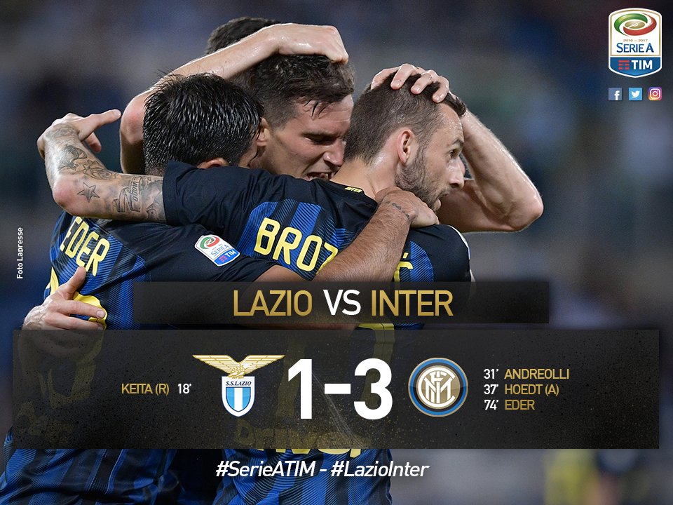 Serie A: Keita illude la Lazio, poi l’Inter in rimonta torna a vincere. All’Olimpico finisce 3-1 article-post