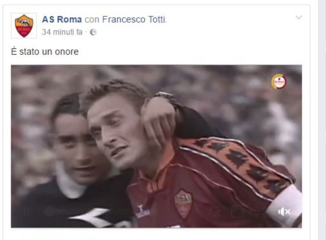 Roma, video tributo per Totti: “E’ stato un onore” preview