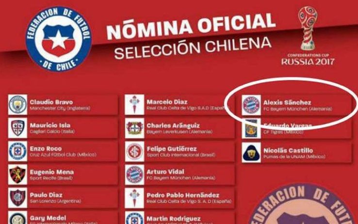 Cile, che gaffe: Alexis Sanchez per la Federazione è già del Bayern preview