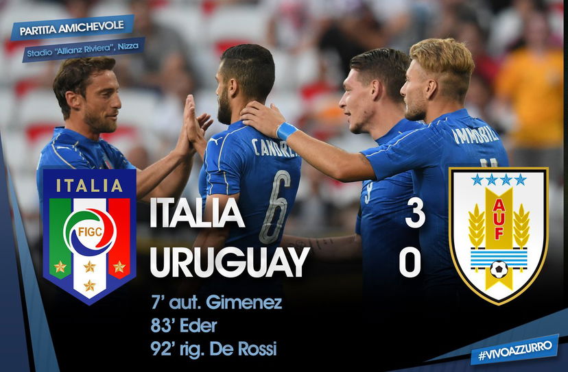 Italia, buon test contro l’Uruguay: a Nizza finisce 3-0 preview