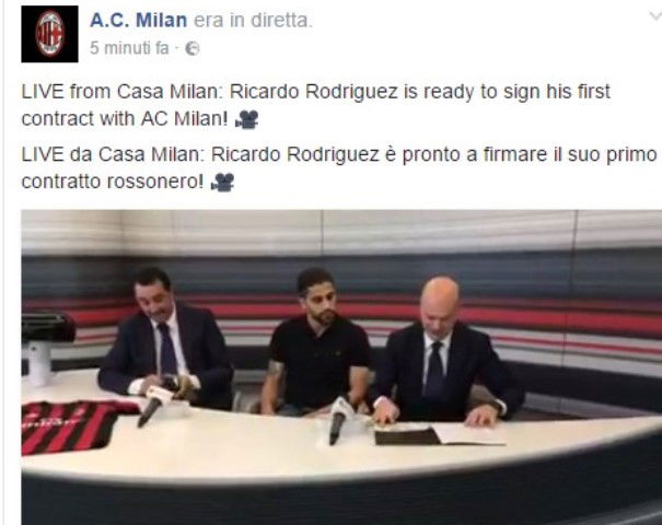 Ora è anche ufficiale: Ricardo Rodriguez è un nuovo giocatore del Milan preview