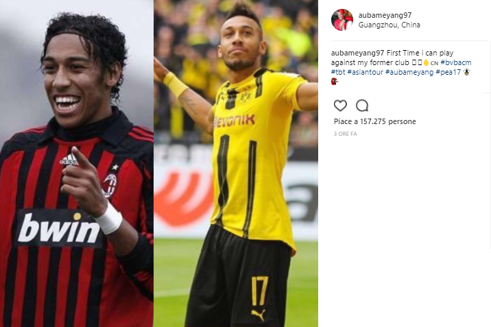 Aubameyang su Instagram: “Per la prima volta gioco contro il Milan” article-post