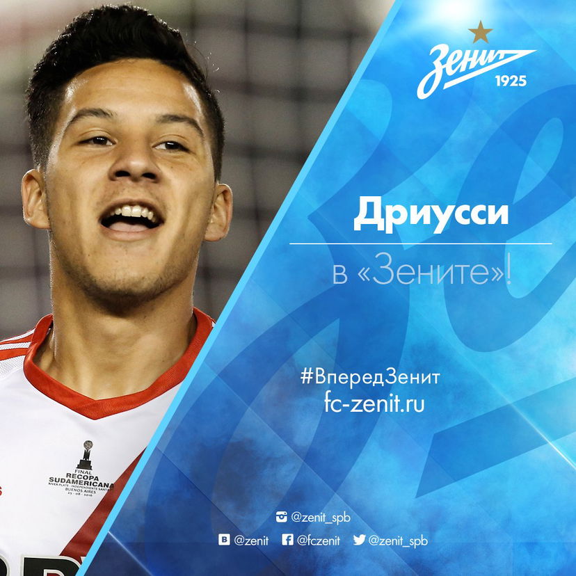 Ora è ufficiale: colpo Zenit, dal River Plate arriva Driussi preview