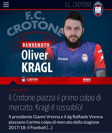 Kragl abbraccia il Crotone, il primo colpo rossoblu parla tedesco preview