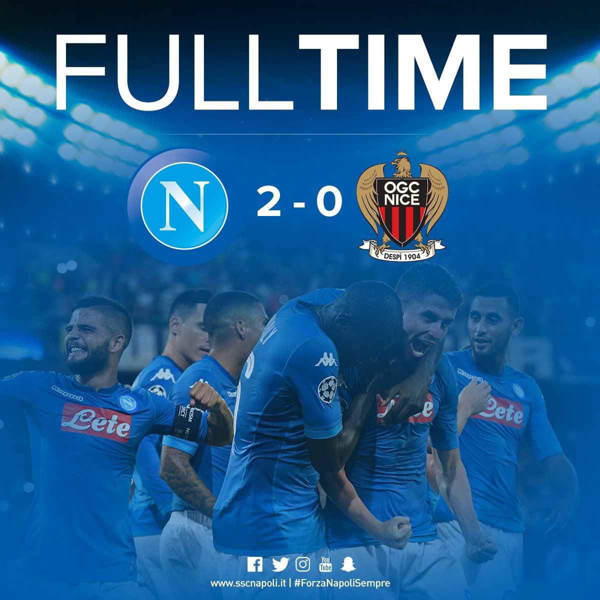 Preliminari Champions League: tutto facile per il Napoli, Mertens e Jorginho piegano il Nizza 2-0 article-post