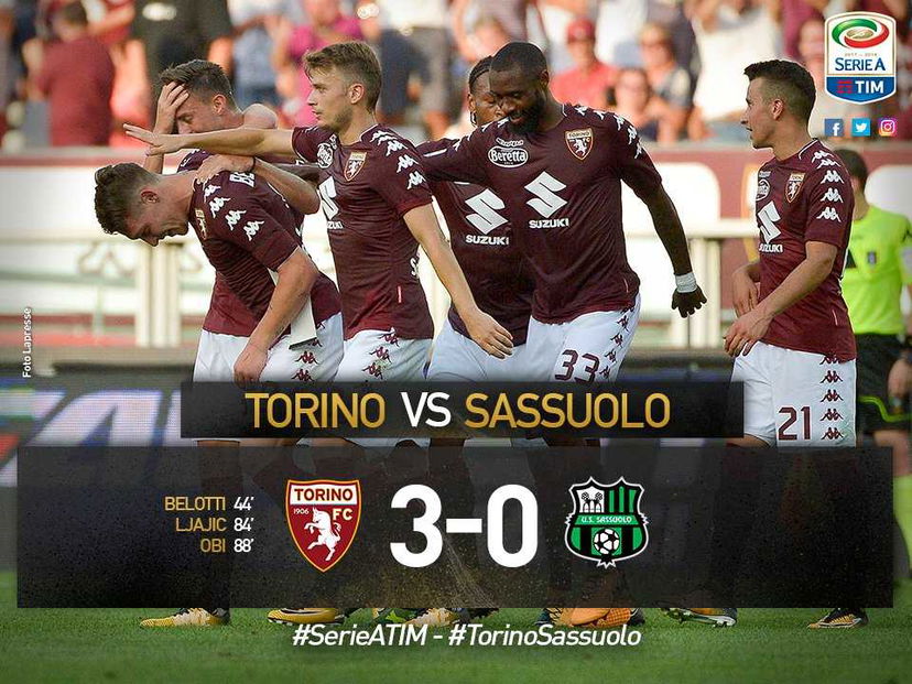 Serie A: il Toro cala il tris al Sassuolo, gol capolavoro di Belotti preview