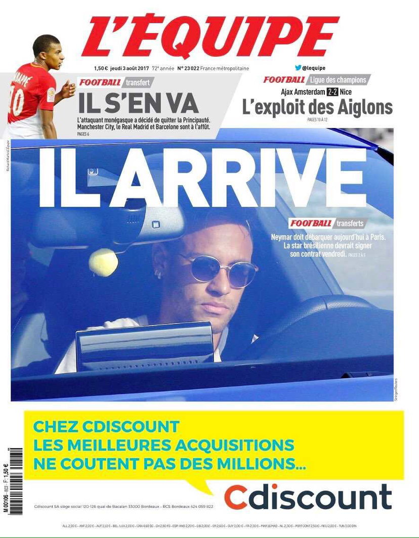 Neymar al Psg: la rassegna stampa estera preview