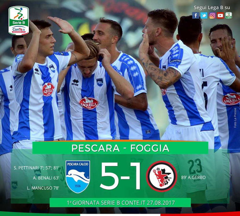 Zeman e Pettinari show: il Pescara fa pokerissimo, 5-1 al Foggia preview