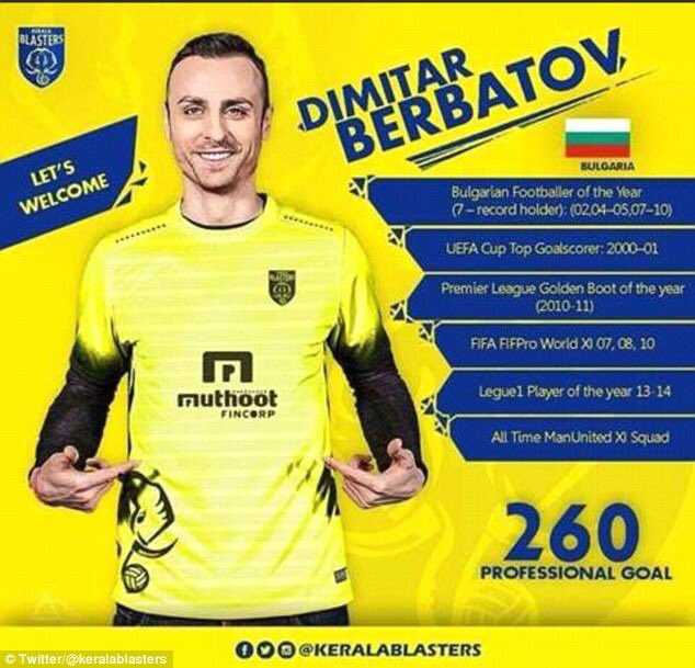 Ora è ufficiale: Berbatov riparte dall’India, è del Kerala Blasters preview