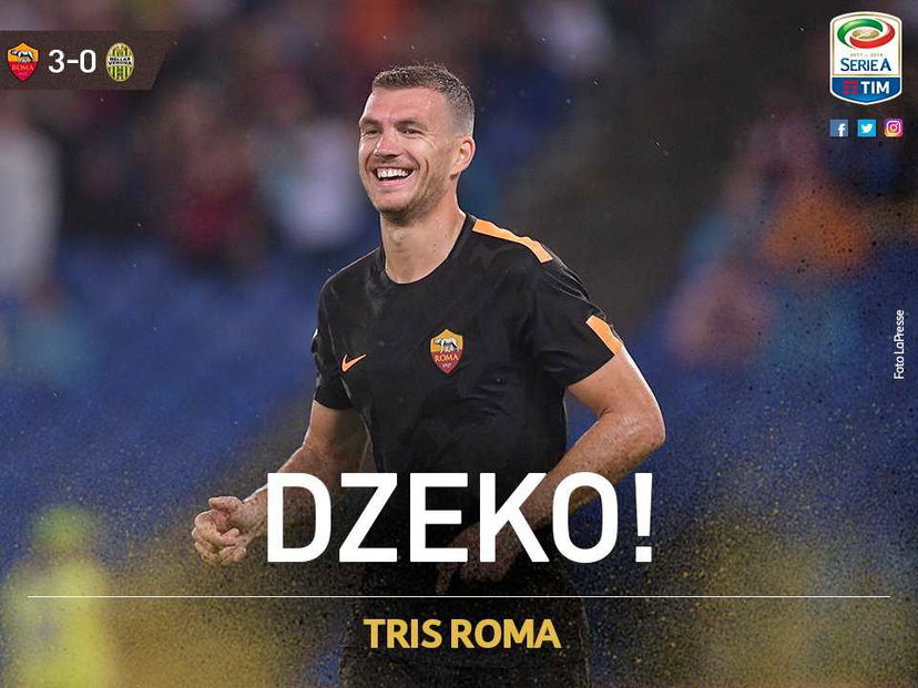 Super Dzeko più Nainggolan: la Roma stende il Verona 3-0 preview
