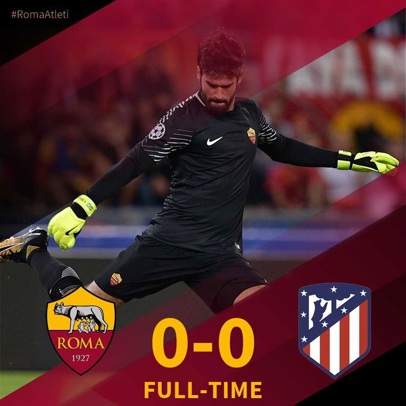 Champions League: Alisson monumentale! La Roma strappa lo 0-0 all’Atletico Madrid preview