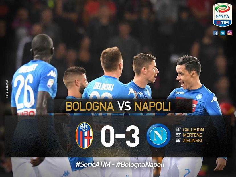 Serie A: il Napoli sbanca Bologna e resta a punteggio pieno. Al Dall’Ara finisce 3-0 preview