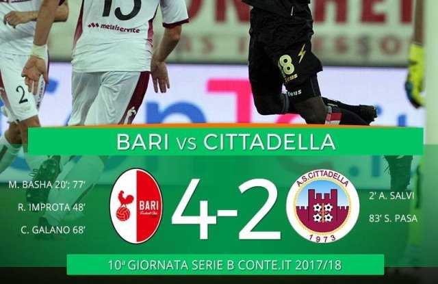 Serie B: spettacolo al “San Nicola”, il Bari cala il poker al Cittadella e agguanta il 2° posto article-post