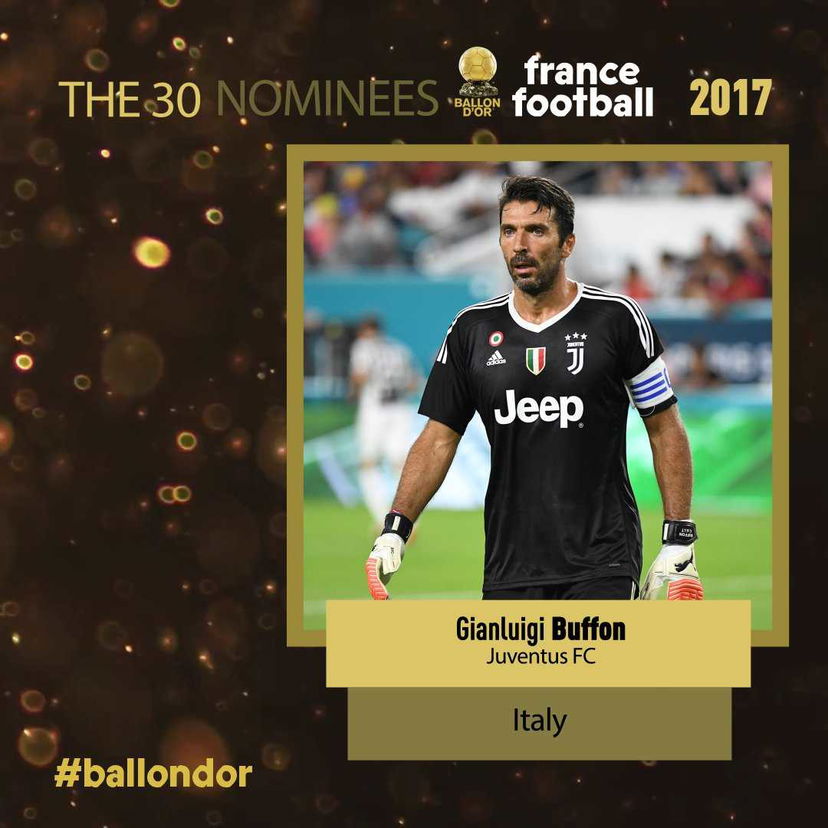 Pallone d’Oro: la quarta cinquina di finalisti, ecco Buffon preview