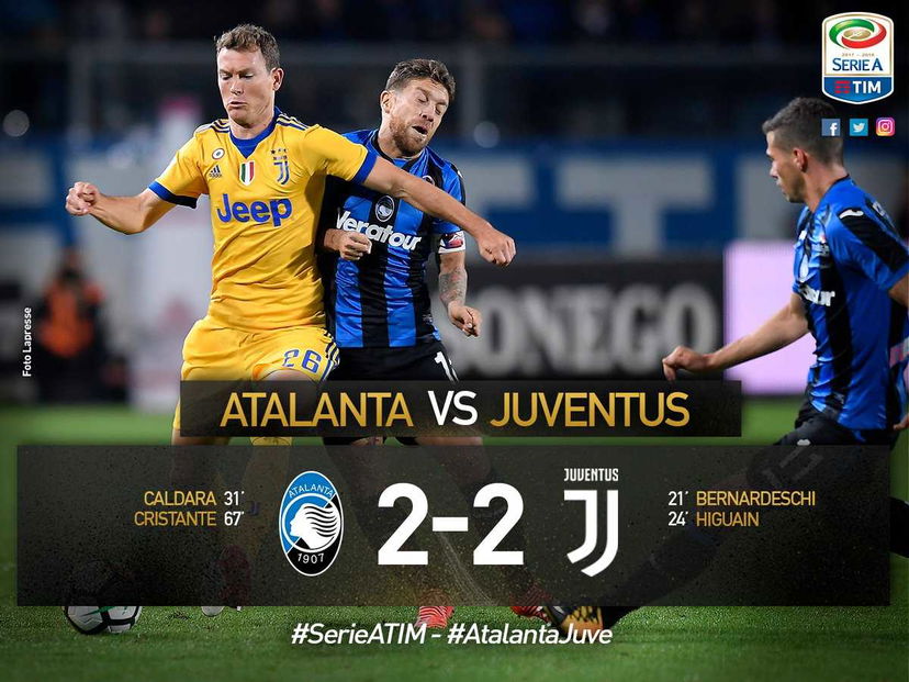 L’Atalanta ferma la corsa della Juve: a Bergamo è 2-2. Napoli da solo in vetta preview