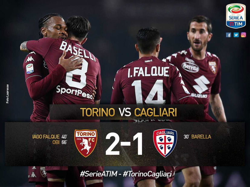 Serie A: il Toro torna al successo, Falque e Obi rimontano il Cagliari preview
