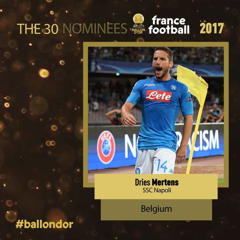 Pallone d’Oro: la seconda cinquina di finalisti, c’è Dries Mertens preview