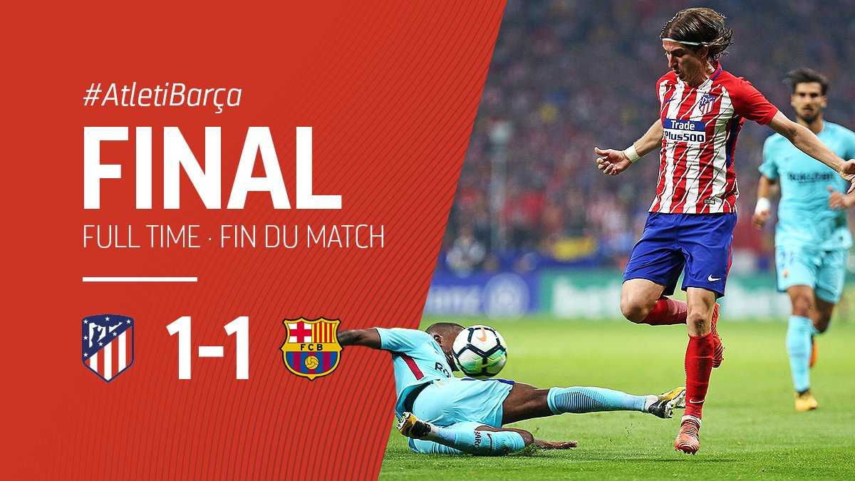 Barcellona, il primo pareggio arriva in casa Atletico: Suarez risponde a Saul Niguez article-post