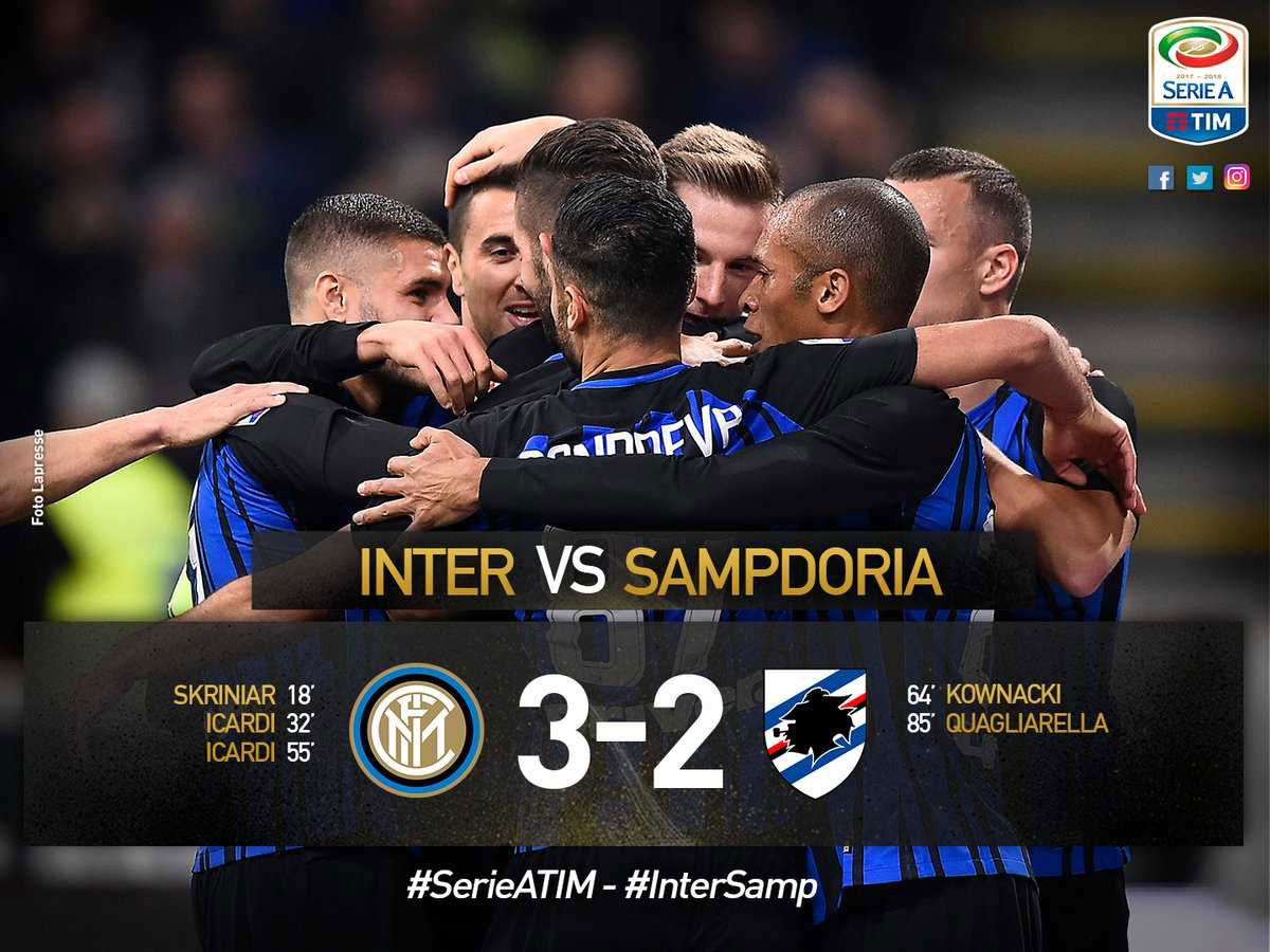 Serie A: la Samp si sveglia tardi, l’Inter vince con i grandi ex e va a dormire da capolista article-post