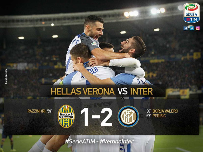 Serie A: l’Inter espugna Verona e torna al 2° posto, decide un siluro di Perisic preview