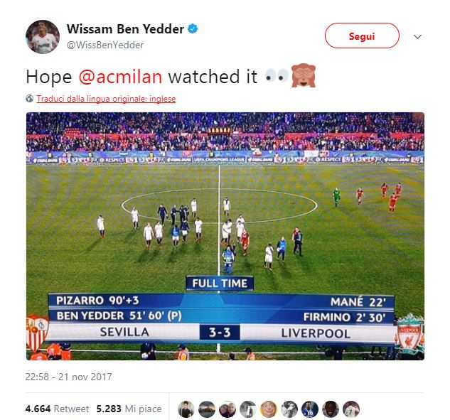 Siviglia, da 0-3 a 3-3 col Liverpool. Ben Yedder: “Spero che il Milan stesse guardando” article-post