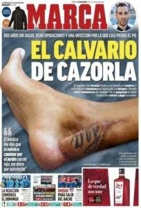 Cazorla piede prima pagina Marca