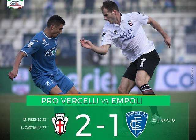 Serie B: la Pro Vercelli supera l’Empoli in rimonta, decide Castiglia preview